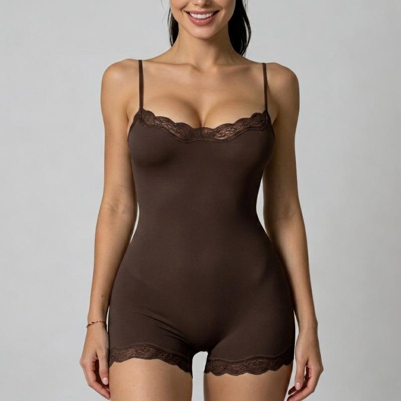 Women Sexy Lace Strappy High Stretch Tummy Control Bodysuit