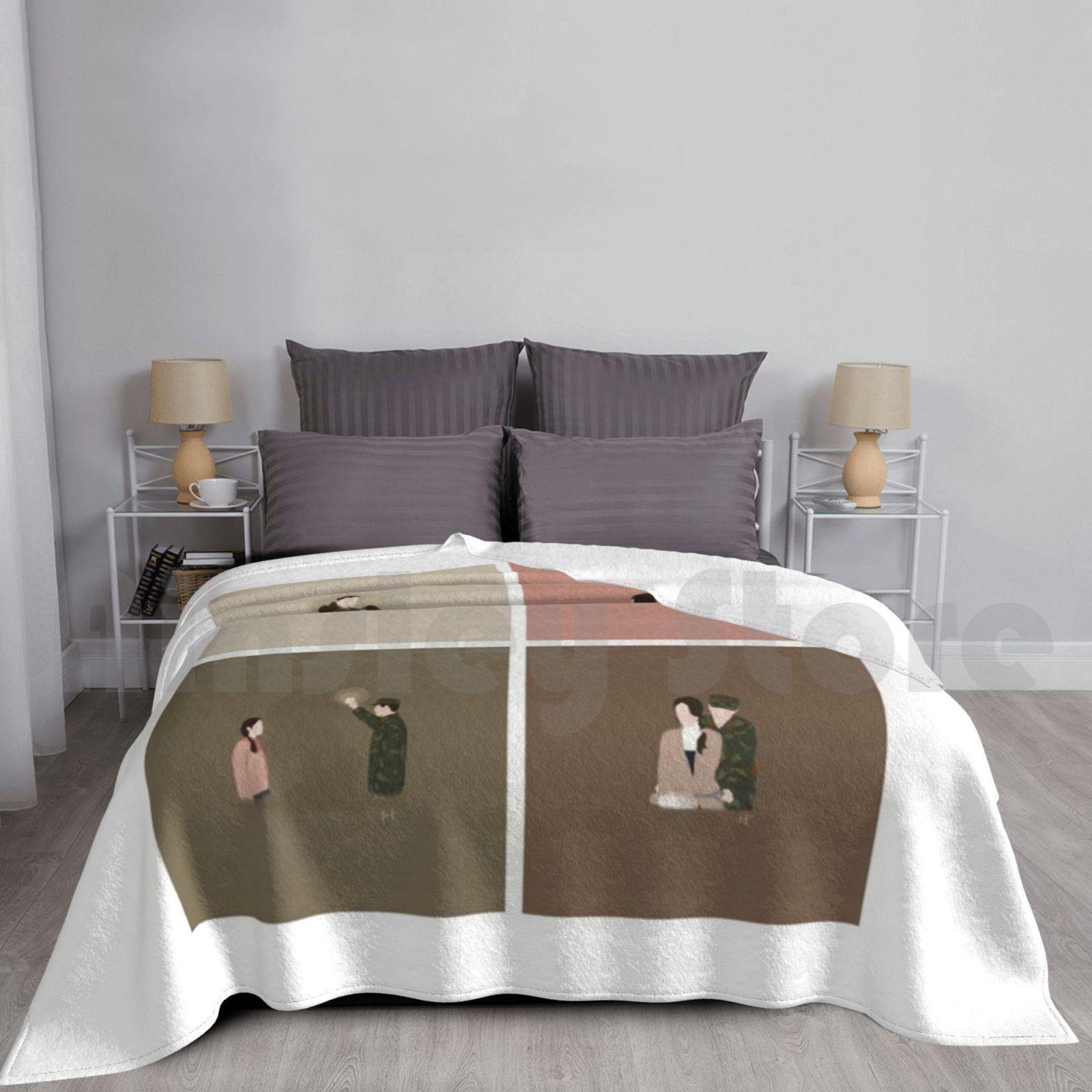 Crash Landing On You Blanket For Sofa Bed Travel Crash Landing On You Kdrama Korean Drama Korean Drama Netflix Size: 75*100cm, Weight: 230 GSM