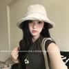 Cotton and Linen Bucket Hat Women's Summer Sunscreen Sunshade Basin Hat Showing Face Versatile Casual Commuter Hat
