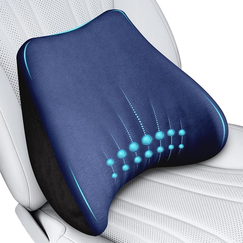 Soft Lumbar Support Pillow for Driving Seat 100% Memory Foam Lumbar Pillow for Lower Back Pain Relief, Lumbar Support Cushion for Car Seat, Office