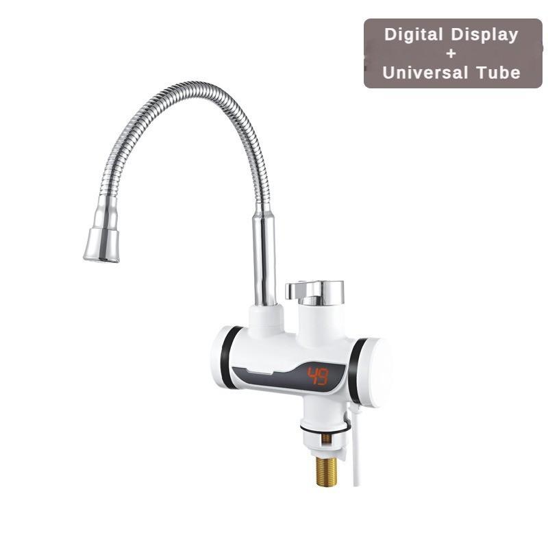 3000W Household Digital Display Electric Faucet Kitchen Hot and Cold Dual Purpose Heater Instant Heating Stainless Steel Faucet
