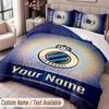 Club Brugge FC Printed Bedding Set Custom Name Text 1 Duvet Cover 2 Pillowcases For Bedroom