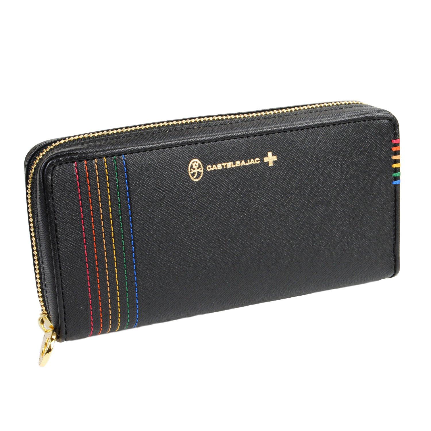 

Round Zipper Long Wallet with Coin Purse Shest 027606 Black [Castelbajac] чорний
