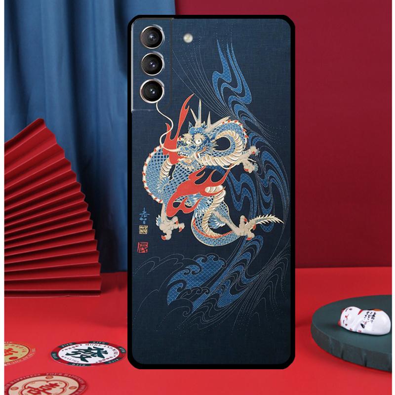 Japanese Dragon Style Phone Case For Samsung Galaxy S25 Ultra S9 S10 S20 S21 S22 Plus S23 FE S24 Ultra Back Cover