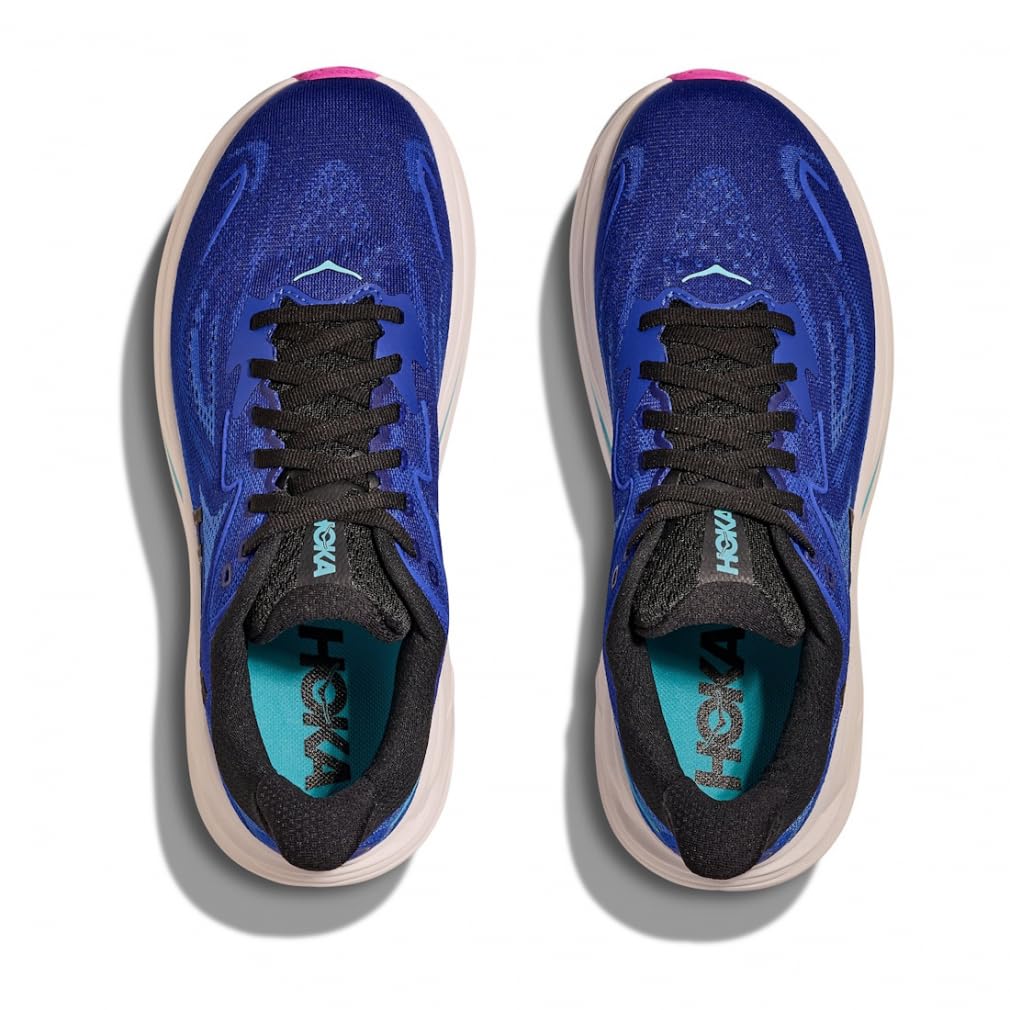 HOKA Clifton 10 Wide Running Size Cobalt Blue and Cerulean Blue Women's Shoes, 23.0,