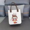 New Labubu Felt Cartoon Printed Bag Handbag Felt Bag Accompanying Handbag Gift Student Work Shoulder Bag