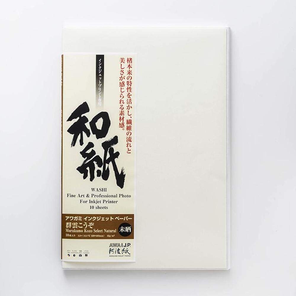 

Awagami Factory Inkjet Print Paper Washi Gungumo Kozo A3 (IJ-1507 Небілений, Нові)