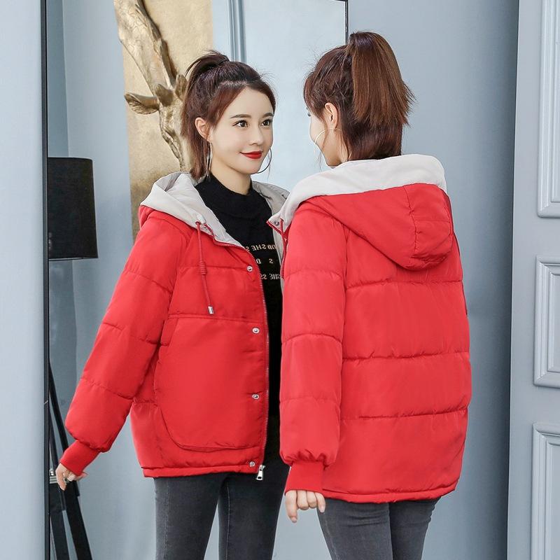 Cotton-padded Women's Clothing Winter Short Loose Down Cotton-padded Women's Padded Jacket Loose Hooded Jacket