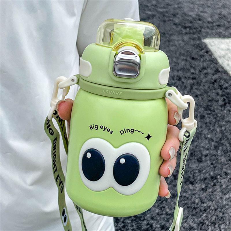 

Изоляционная бутылка для воды, интересный дизайн, детская бутылка для воды, богатый и красочный милый дизайн для детей, популярный, не содержит BPA 550ML зелёный