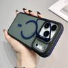 KEYSION Transparent Magnetic Lens Stand Case for MagSafe for iPhone 17 Pro Max Air TPU+PC Color Blocking Shockproof Phone Cover