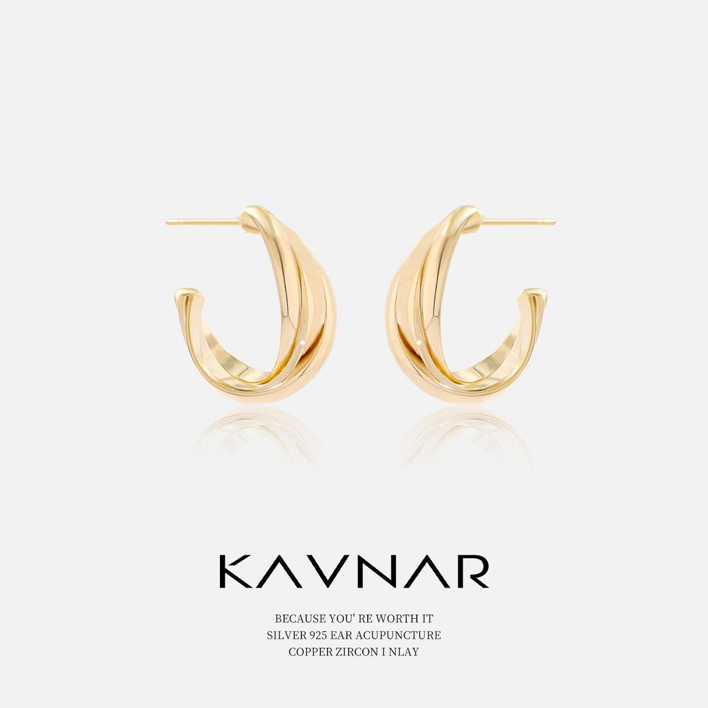 High-End 925 Sterling Silver Twisted Metal Stud Earrings for Women