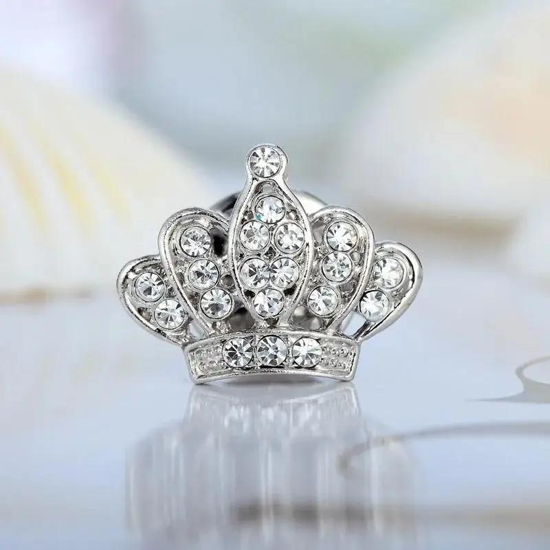 Mini Crown Brooch Fashionable Full Diamond Crown Water Diamond Brooch New Men's And Women's Suit Shirt Button Neck Needles