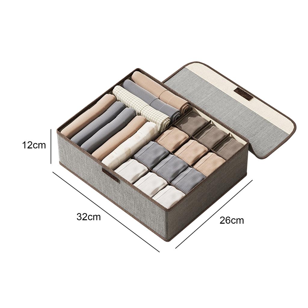 Underwear & Bras Drawer Organizers 13/17 Cell Foldable Cabinet Closet Storage with Lid Foldable Boxes Panty Scarf Ties