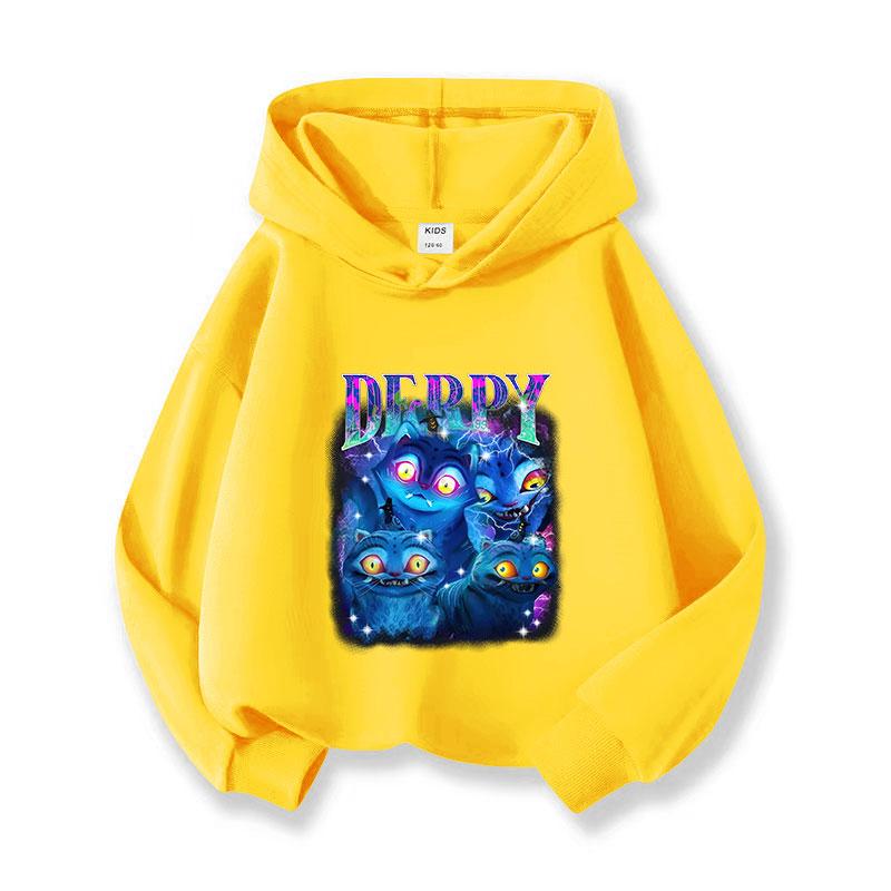 2025 Witcher Team New Children's Fashion Street Style Hoodie Casual Versatile Cartoon Printed Girls' Hoodie Sportswear