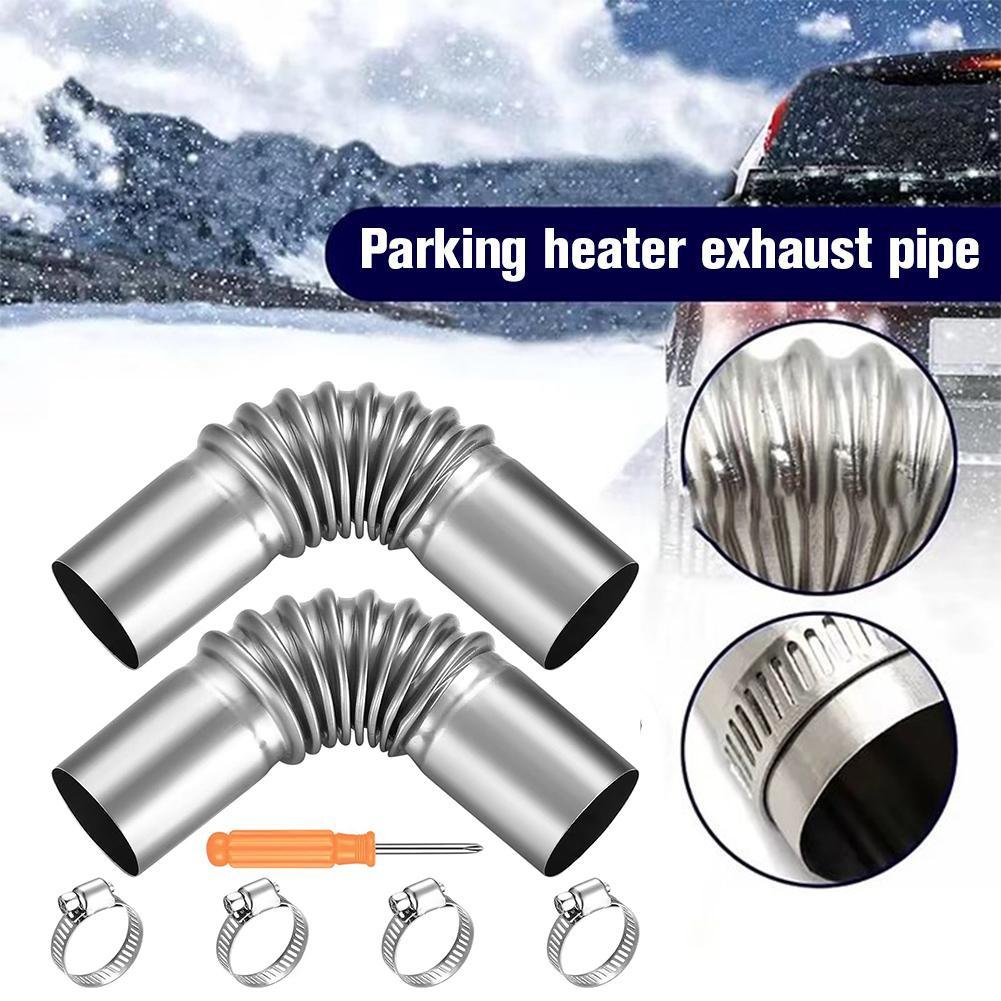 25mm Elbow Pipe Air Diesel Parking Heater Exhaust Pipe Connector w/Clamps For Webasto Diesel Heater S0M2
