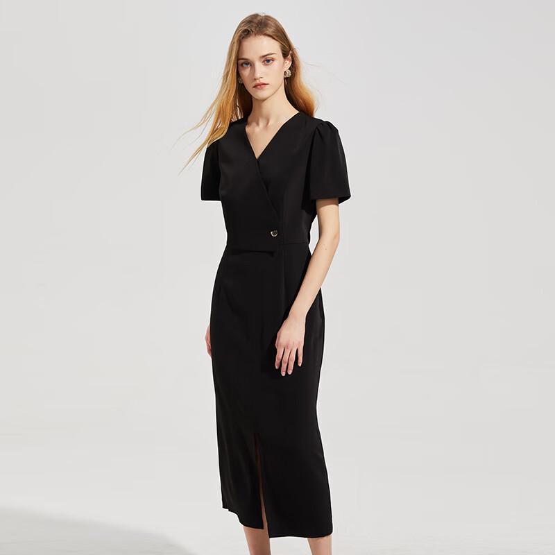 Shetu Women's Commuter Short-Sleeve Midi Dress