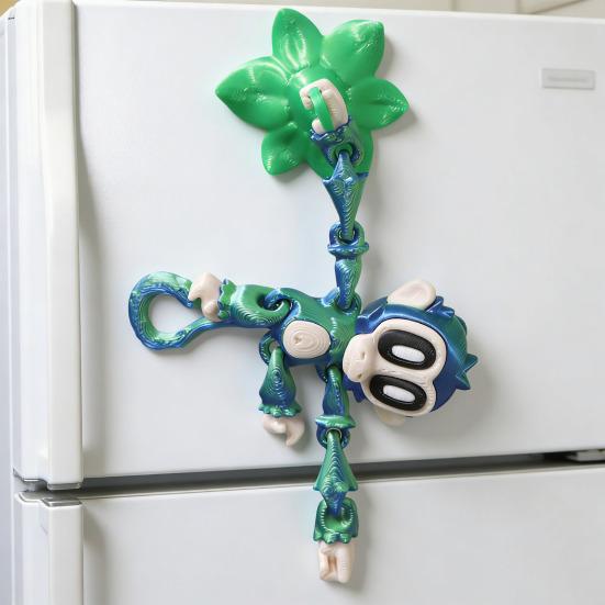 Jucărie Monkey Imprimată 3D cu Magneți Maimuță Articulată Suspendată cu Magneți Articulații Mobile Monkey Jucărie Fidget Decorațiune Magnet de Frigider