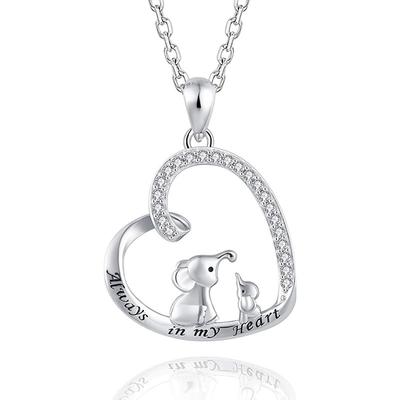 Exquisite Ol Necklace, Fresh And Sweet Elephant Love Design, Often In My Heart Mother'S Day Girlfriend Style