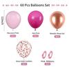 Set di 60 palloncini in lattice da 12 pollici rosa blu viola oro con coriandoli, adatto per matrimoni, compleanni, feste popolari