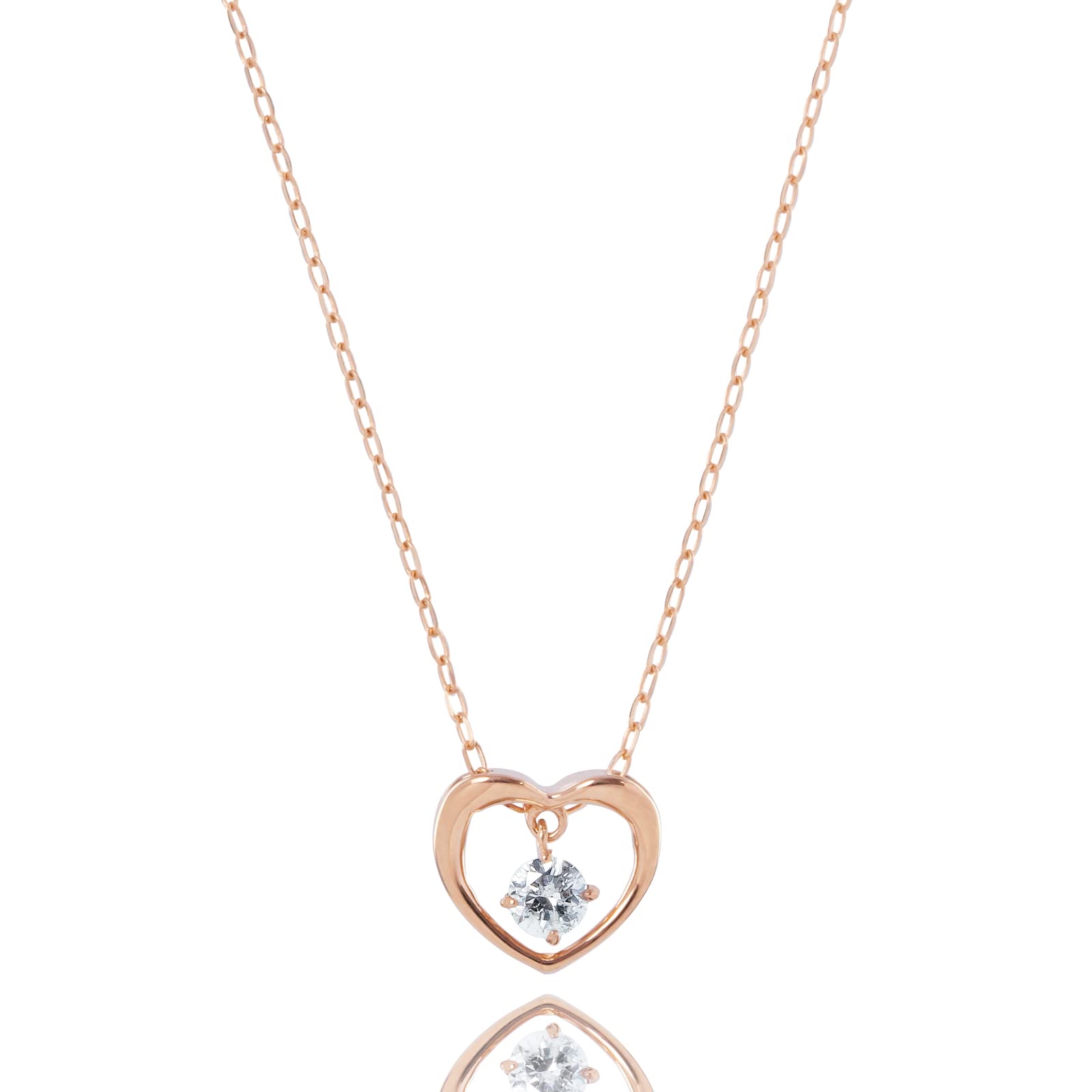 

LEGAN Відкрите серце Кольє Діамант 0.07ct K18 Рожеве золото Подарунок на річницю День народження для жінок Магазин Японія