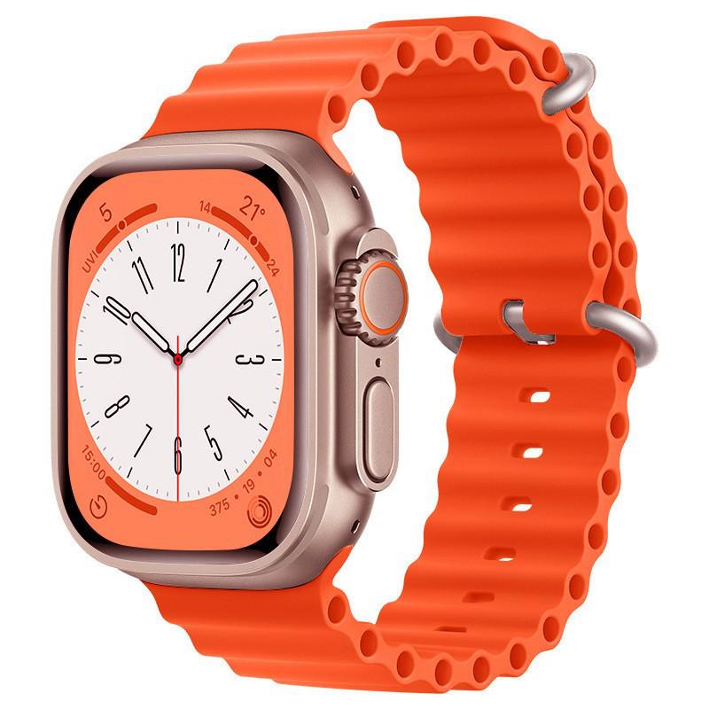 Compatibile con Cinturino in Silicone Apple Watch Serie 10, Cinturino Oceanico con Doppia Fibbia per Serie 9 e Modello Sportivo Ultra 11 Serie 2.