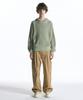 INSILENCE Linen Cotton Knit Hoodie Dusty Green