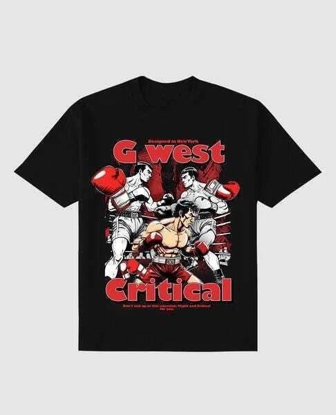 G West Oversize Critical T-Shirt Gwppt9042 - 2 Colors 4XL