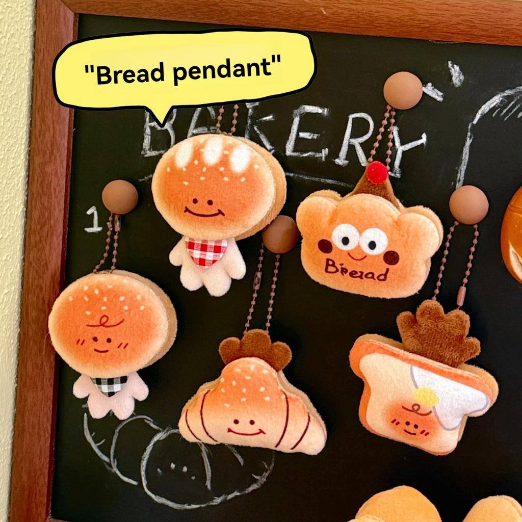 1/5 Pcs Creative Food Bread Doll Pendant Funny Food Toy Schoolbag Pendant Key Chain
