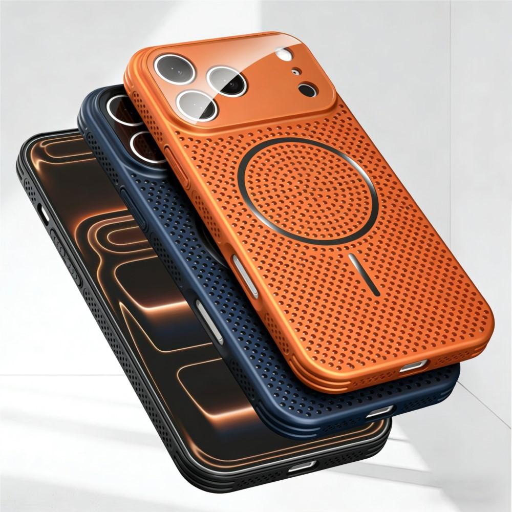 Heat Dissipation Cooling Mesh Hole For Magsafe Case for iPhone 17 16 15 14 Plus 13 12 Pro Max Hard Magnetic Len Protection Cover