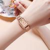 Retro Rectangular Small Dial Fashion Wind Stainless Steel Mesh Belt Temperament Small Waterproof Quartz Watch