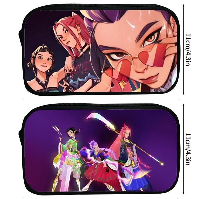 Dämonenjäger Federmäppchen Aufbewahrungstasche Cartoon Kpop D-Demon H Mädchen Federmäppchen Stifttaschen für Schüler Schreibtischzubehör