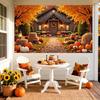 2D-Ebene, 1 Stück Willkommen Herbst-Banner - Warmes Bauernhaus-Design mit Holzakzenten und floralen Verzierungen