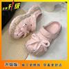 Fashion Platform Fairy Wind Bow Hole Shoes Girl Heart Cute Beach Cool Slippers 2025 Summer New