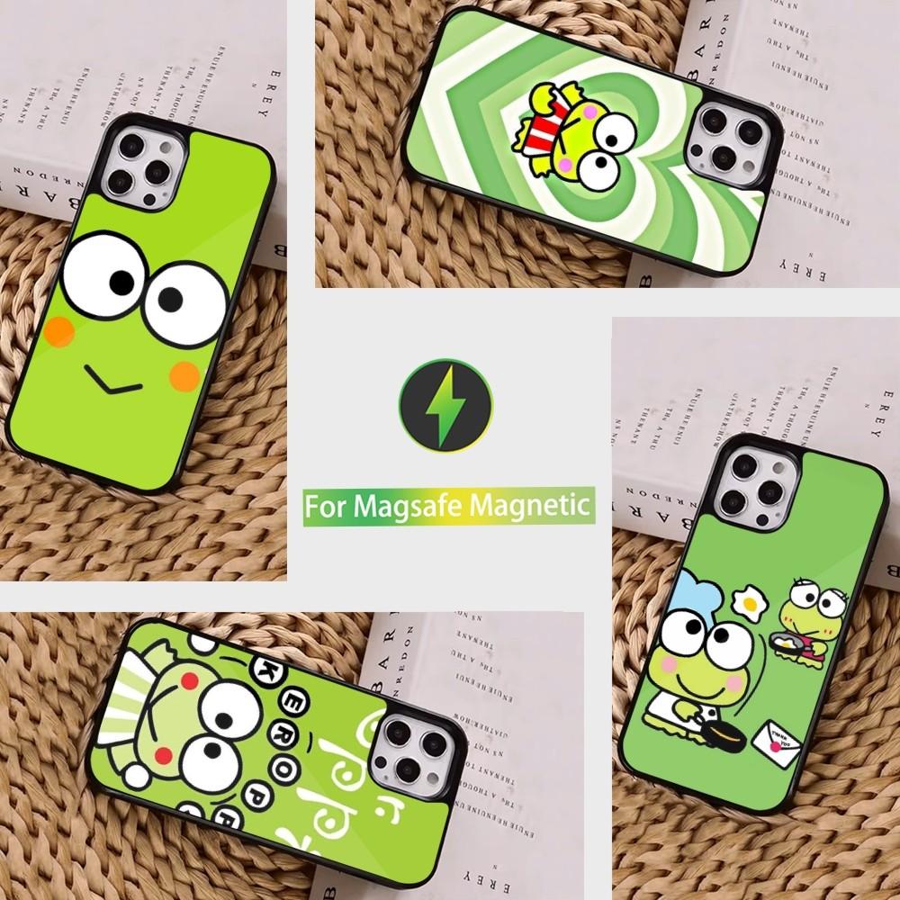 Cartoon K-Keros K-Keroppis Phone Case For iPhone 16,15,14,13,12,11,Pro,Max,Plus,Mini, Magsafe,Magnetic Wireless Charging Case