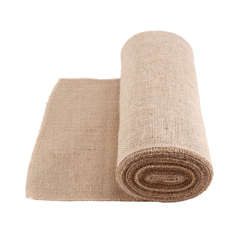 M-Modern-1 Roll Burlap Table Runner 30Cm Width 10M Long Burlap Fabric Roll Farmhouse Table Runners Country Wedding Decoration