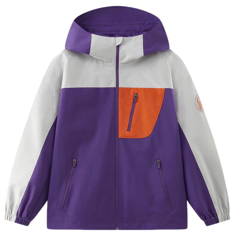 MQD Kids' Waterproof Color Block Outdoor Hooded Jacket