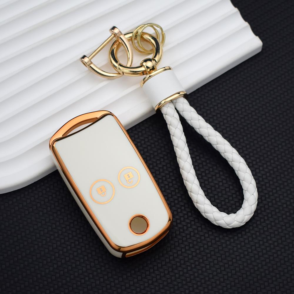 New Car Flip Tpu Key Case Cover For Acura Tl Tsx Zdx Rsx Crz For Honda Civic Fit Accord Crv Hrv Jazz Odyssey Key Chian Rings Set