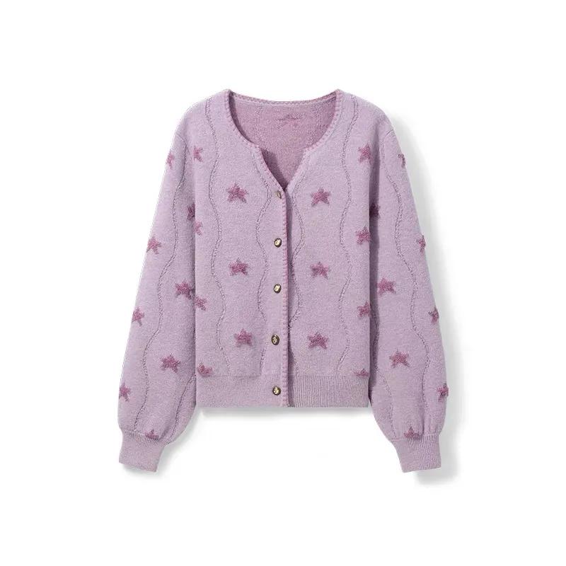 

WTEMPO Женские свободные кардиганы большого размера с V-образным вырезом, однотонные, повседневные, универсальные, с длинным рукавом, на пуговицах, свитера, кардиганы XXL фиолетовый