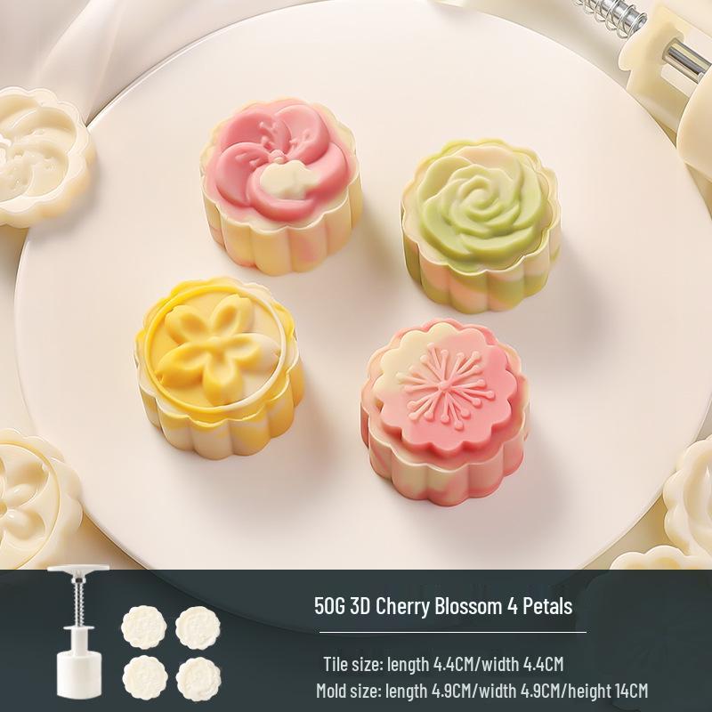 Traditional Cartoon Mooncake Mold, Hand-Press Type for Baking, Available In 50g, 75g, 100g Sizes