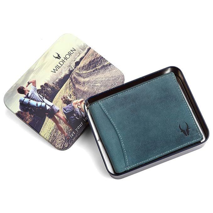 Синий кожаный кошелек для мужчин. 9 отделений для карт. 2 отделения для денег и секретных — фото 2