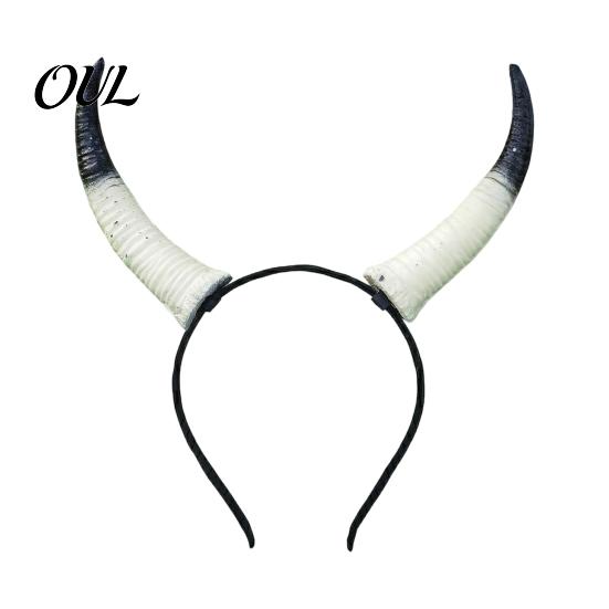 Cosplay Horn Kopfschmuck Halloween Widder Stirnband, Abnehmbares Teufel für Dunkle Ästhetik Dämonenhörner Karnevalsparty, Festival Haaraccessoire, Bühne