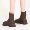 Real soft leather thick heel short boots women's 2025 autumn and winter new Martin boots foreign soft sole thin boots thick sole velvet cotton shoes