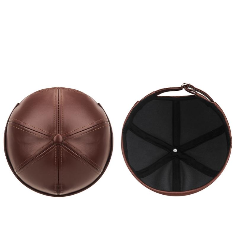 Northwood All Seasons PU Leather Tang Hat for Men Women Fashionable Retro Elegant Simple Melon Skin Faux Leather Landlord Hat