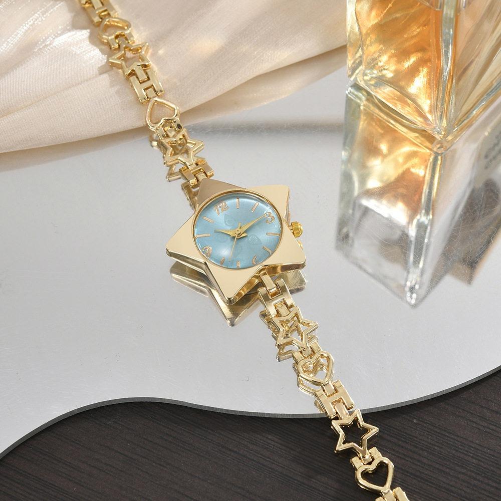 Y2k Charm Star Watch Zinc Zinc Zinc Alloy Chain Watches Luxury Star Shape Bracelet  Woman Ladies