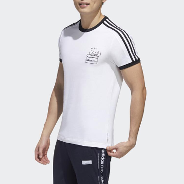 Adidas Neo Minions Collection Sports Gerade geschnittenes T-Shirt Herren Oberteile Weiß GL7219