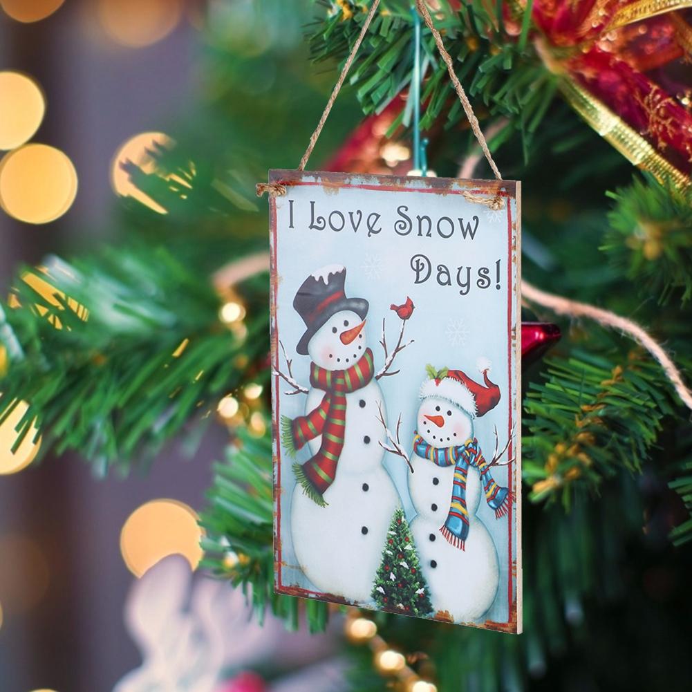 

Christmas Snowman Pattern Hanging Wooden Plaque Board Pendant for Christmas Decoration