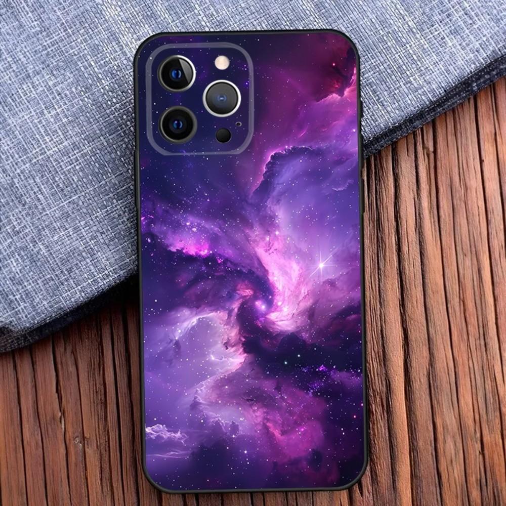 Space For Galaxy Universe Phone Case For iPhone 16,15,14,13,12,11,Pro,X,XS,Max,XR,Plus,Mini Black Soft Silicone Case