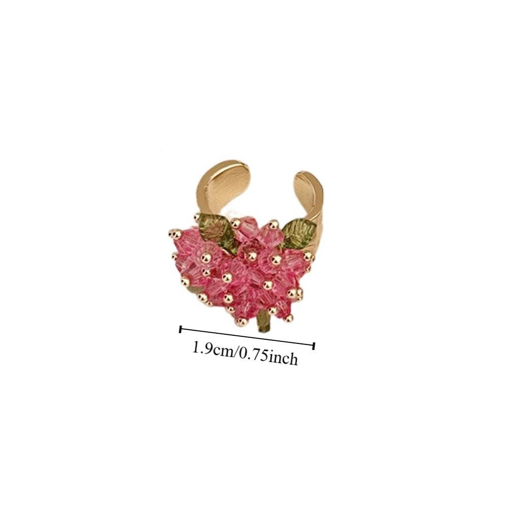Korean Style Y2K Open Ring Firework Finger Buckle Personality Beaded Flower  Ring  Women