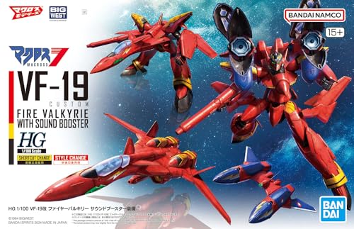 1/100 Scale Macross 7 VF-19 Custom Fire Valkyrie with Sound Booster Model Kit