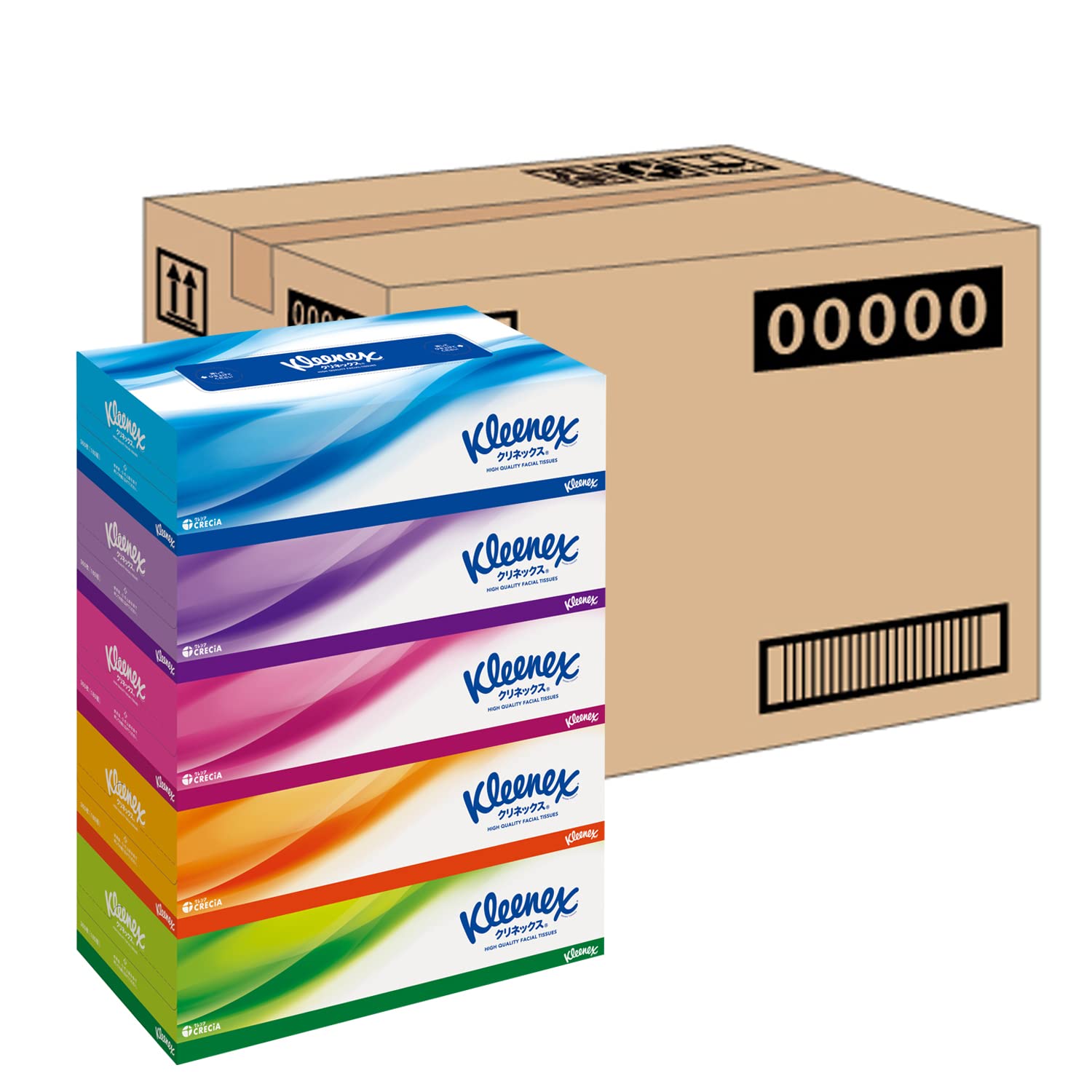 

Салфетки Kleenex 360 листов 5 коробок x 12 упаковок [Распродажа в коробках] (180 пар) белый